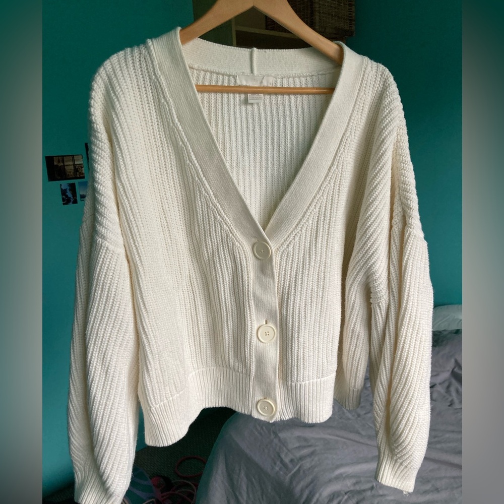 H&M XL cream cardigan